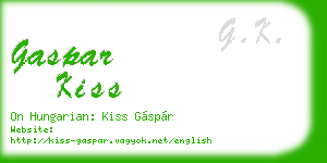 gaspar kiss business card