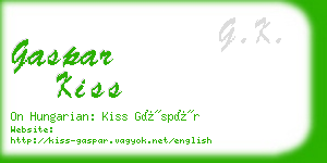 gaspar kiss business card